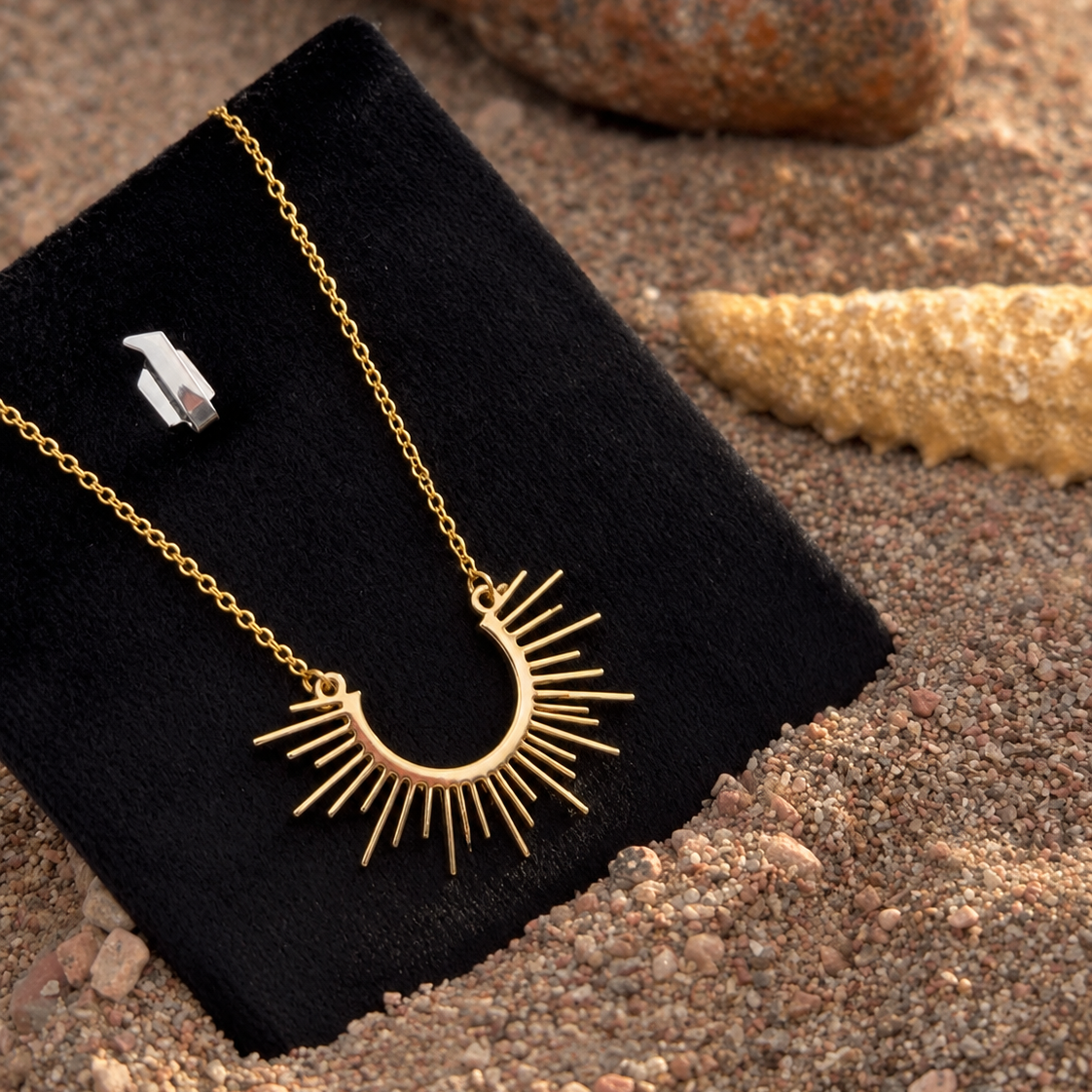 Golden Sunshine Rays Necklace