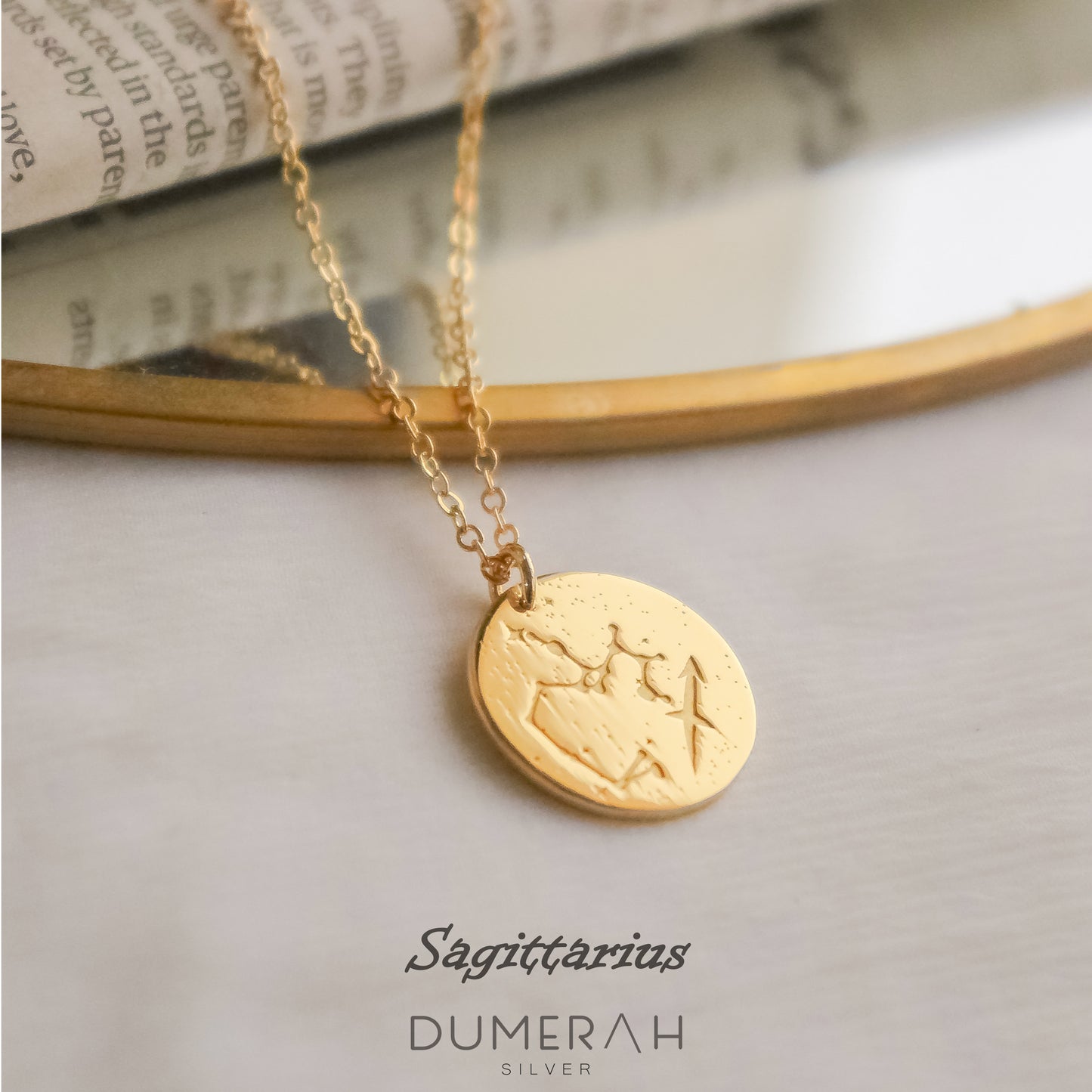 Zodiac Necklace "Zodiac Stars Map and Sign"