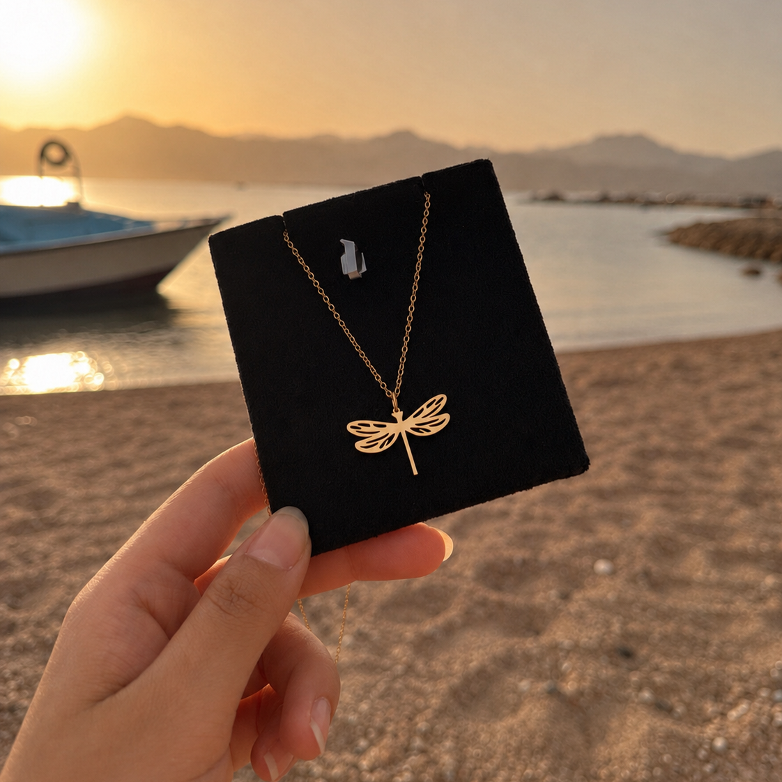 Golden Wings Dragonfly Necklace