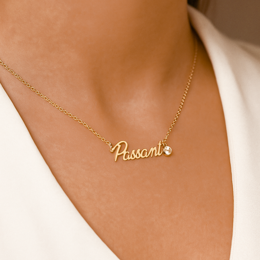 Large Zircon Name Necklace