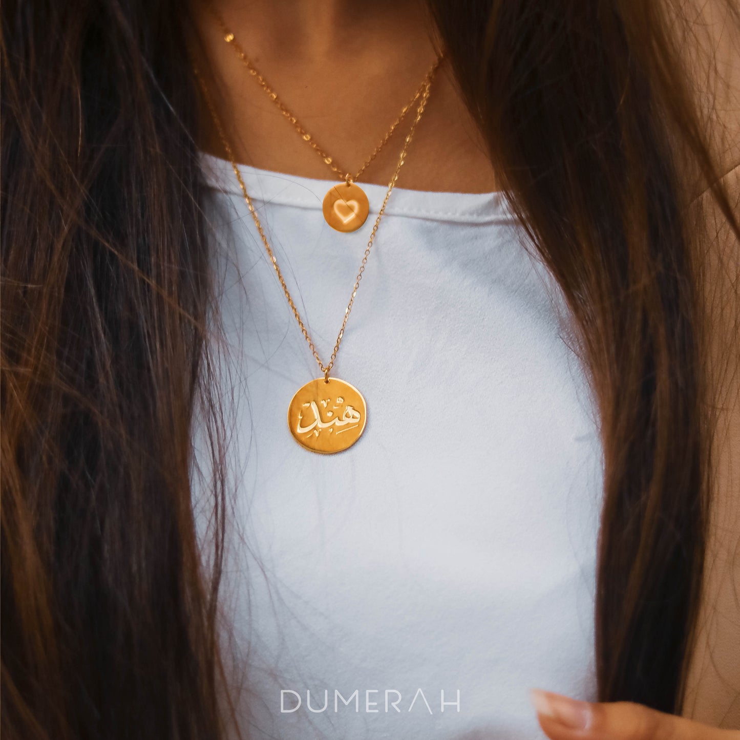 Calligraphy Disc Necklace